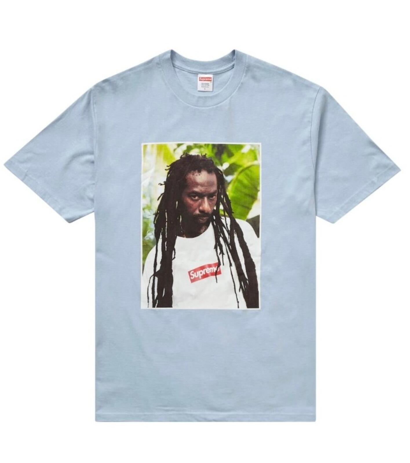 SS19 Supreme Buju Banton Photo Tee size L large T-shirt light blue New Unopened