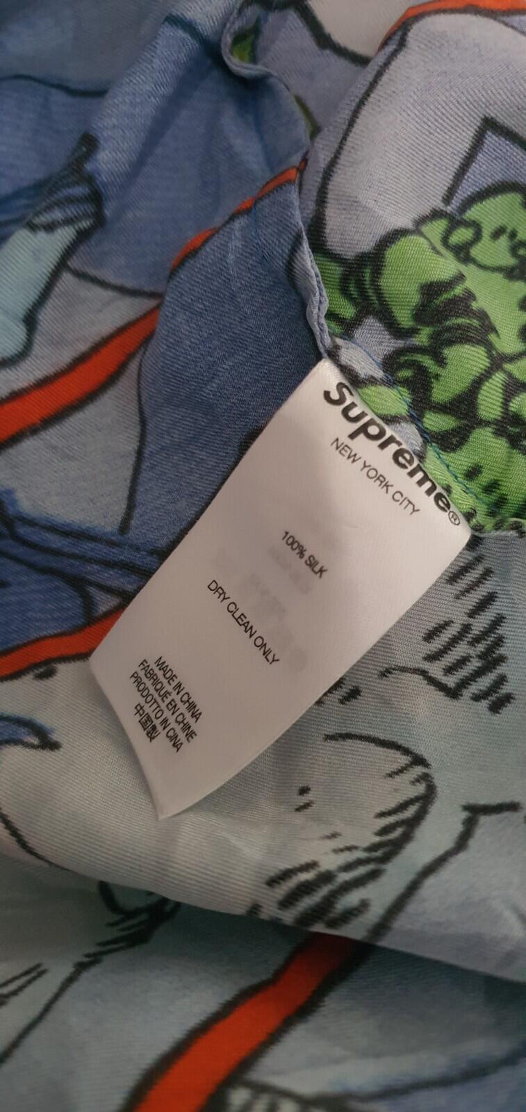 SS23 Supreme Ronin Silk S/S Shirt Blue Size M medium short sleeve