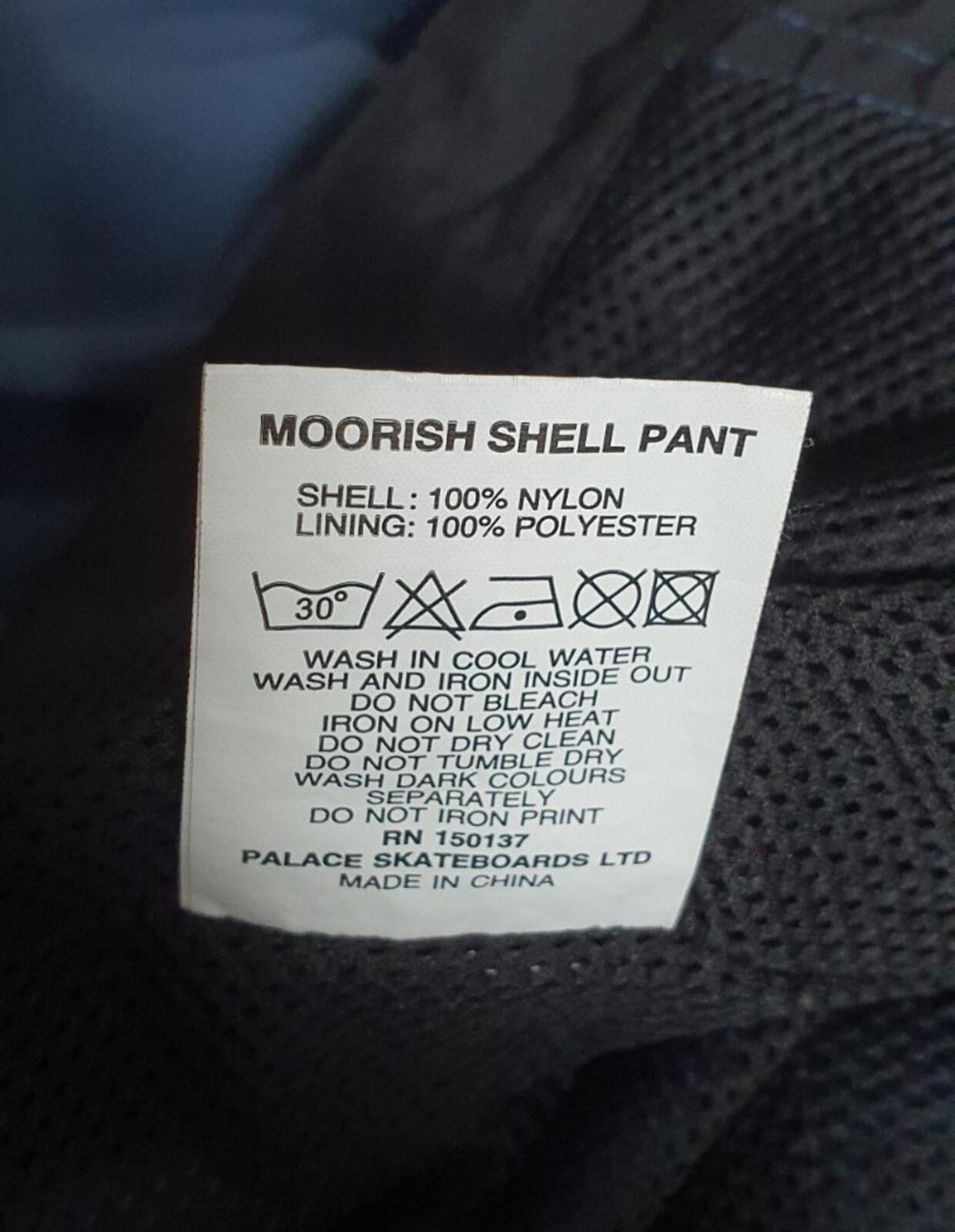 SS18 PALACE Skateboards Moorish Shell pant L large blue trousers pants Tri-Ferg