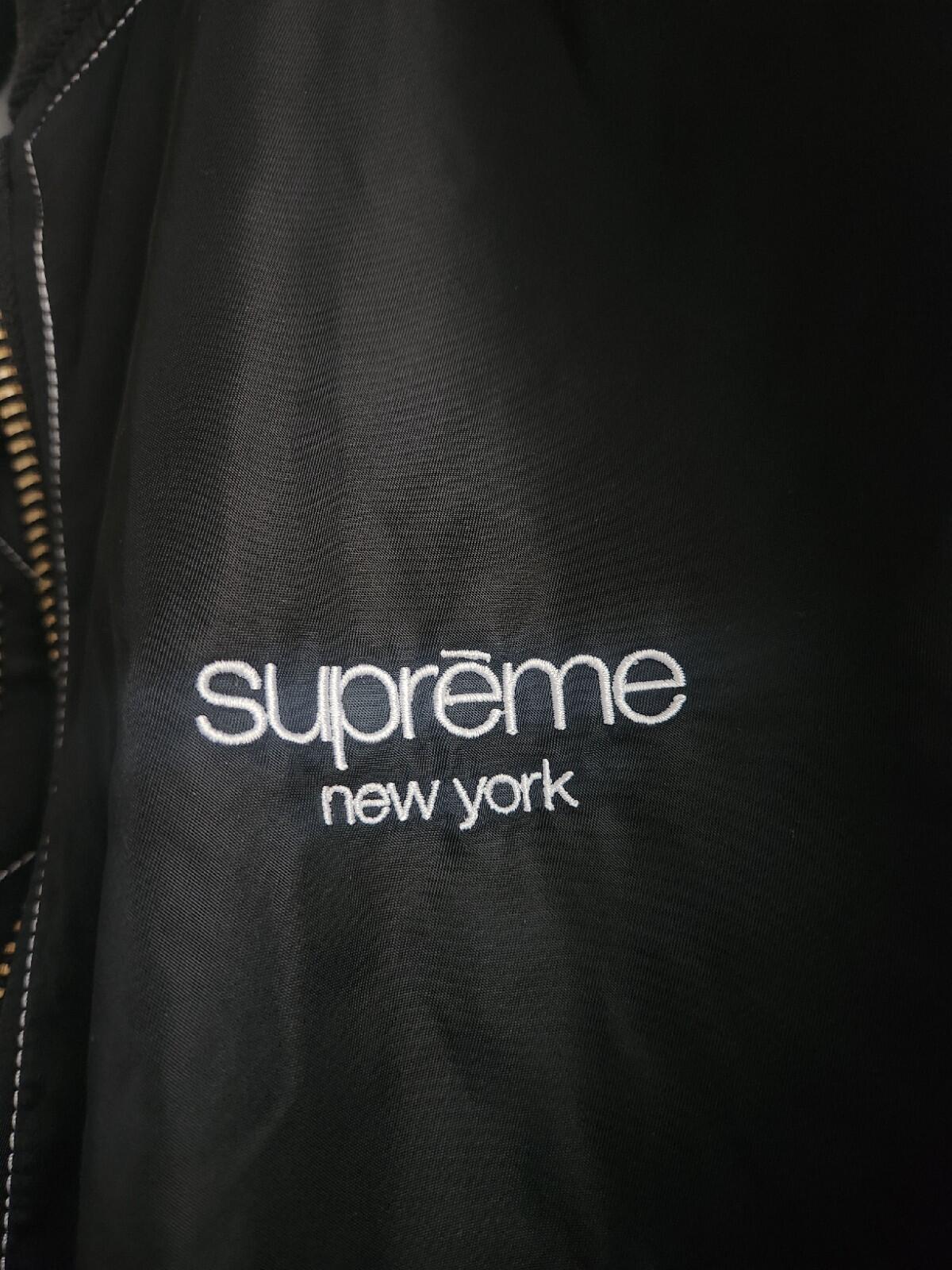 SS17 Supreme contrast stitch reversible MA-1 jacket size L Large Black / Zebra