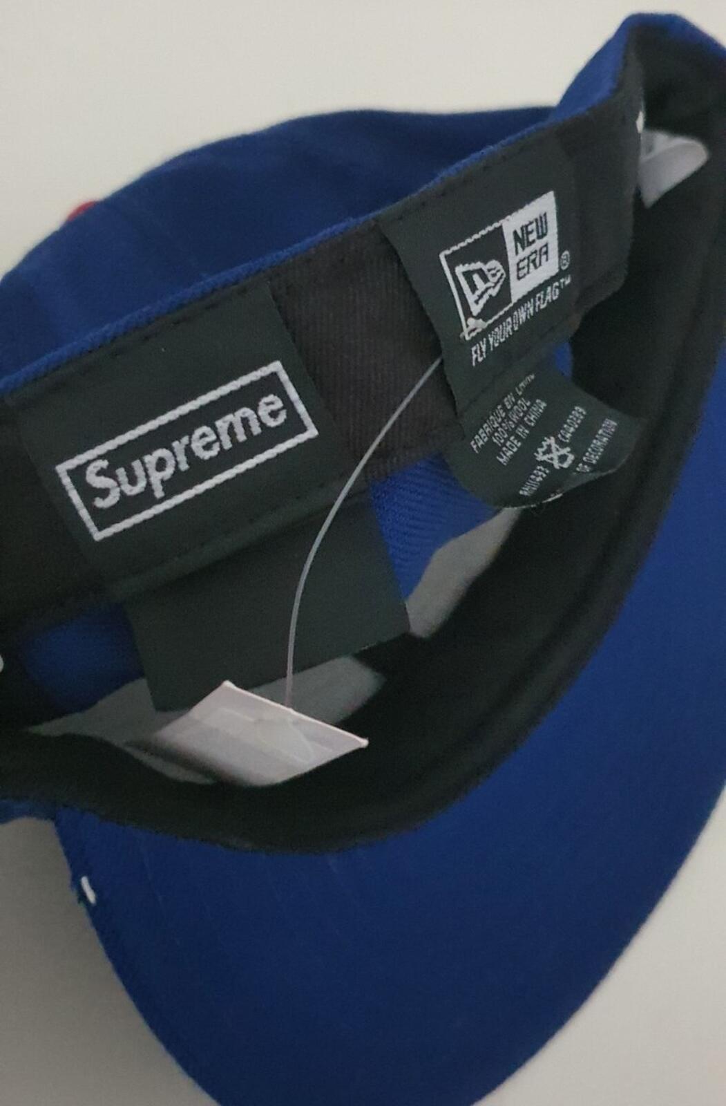 SS12 Supreme NO 1 Script New Era 59fifty fitted cap size 7 1/4 blue hat Vintage