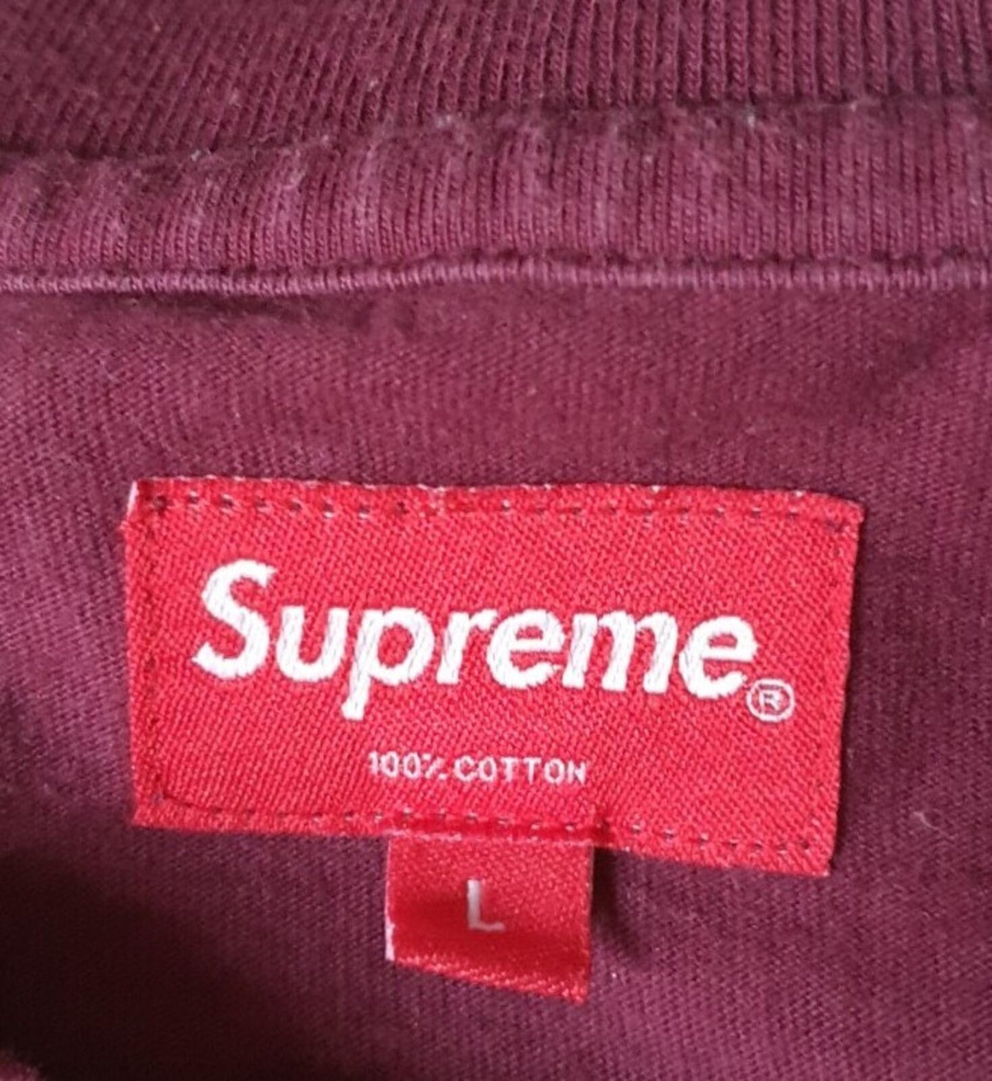 SS19 Supreme Needlepoint Patch L/S Top purple tee L large long sleeve T-shirt
