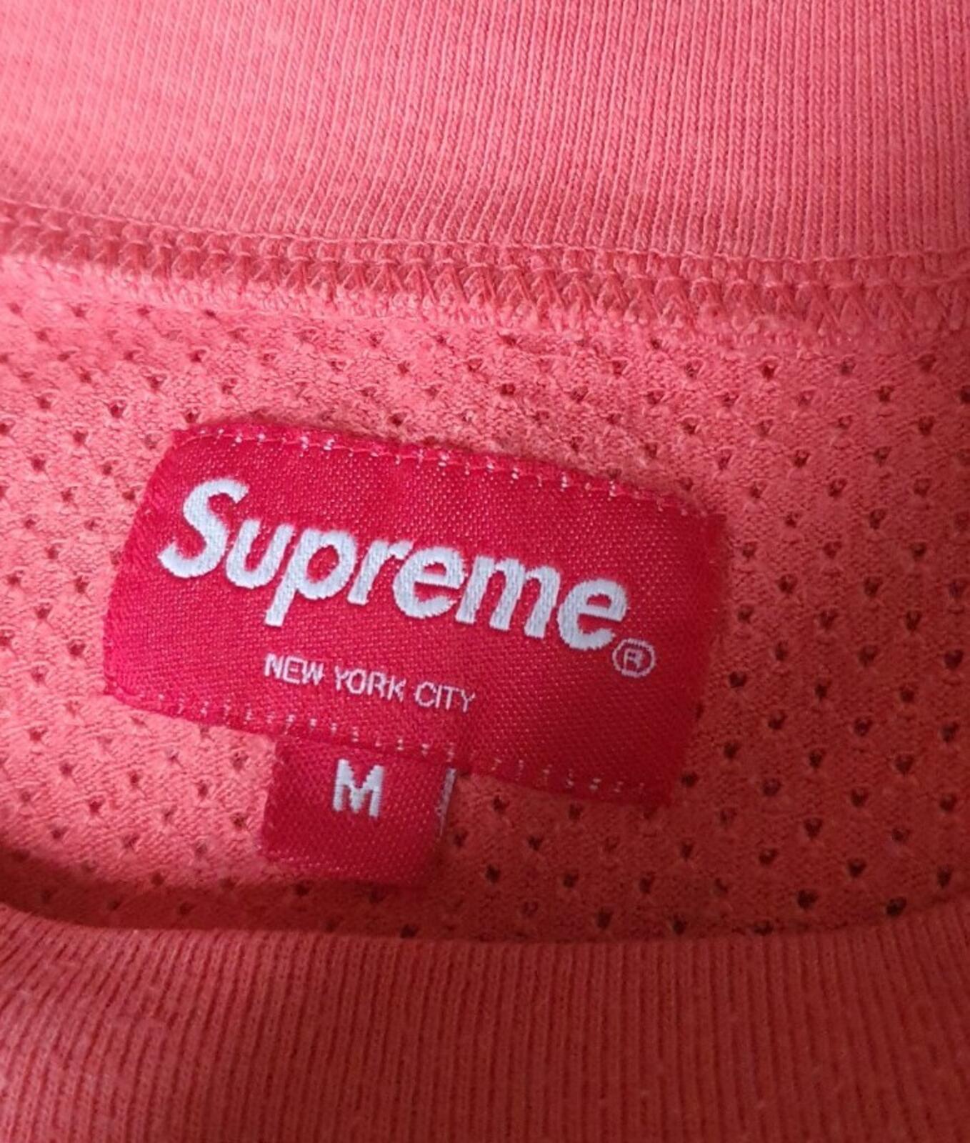 SS20 Supreme Cotton Mesh Gradient Logo Top tee M medium T-shirt Est. 1994 coral