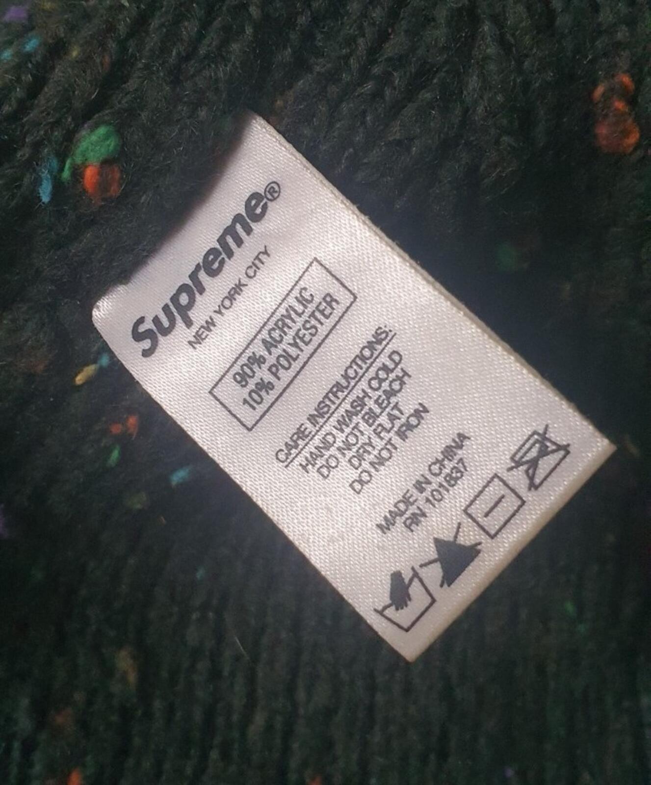 FW19 Supreme Stripe Speckle beanie Green Red Hat