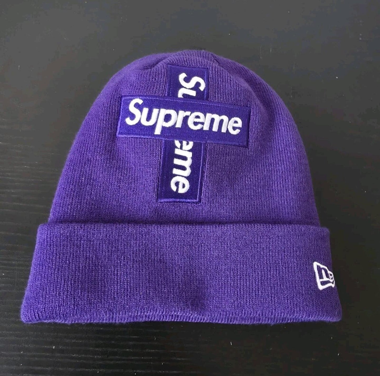 FW20 Supreme New Era Cross Box Logo Beanie Purple