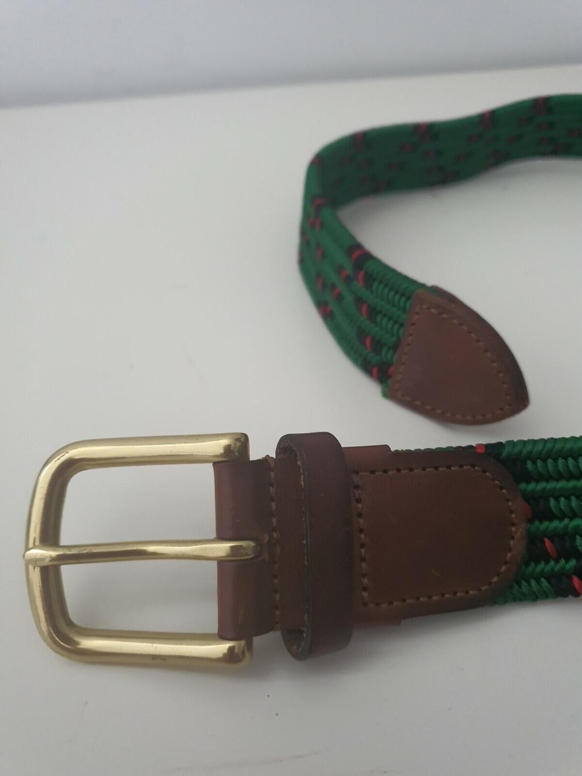 SS15 Supreme Webbed genuine leather viscose green belt size S/ M rubber webbing