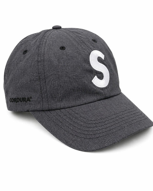 SS23 Supreme Cordura Ripstop S Logo 6-Panel Cap Schwarz