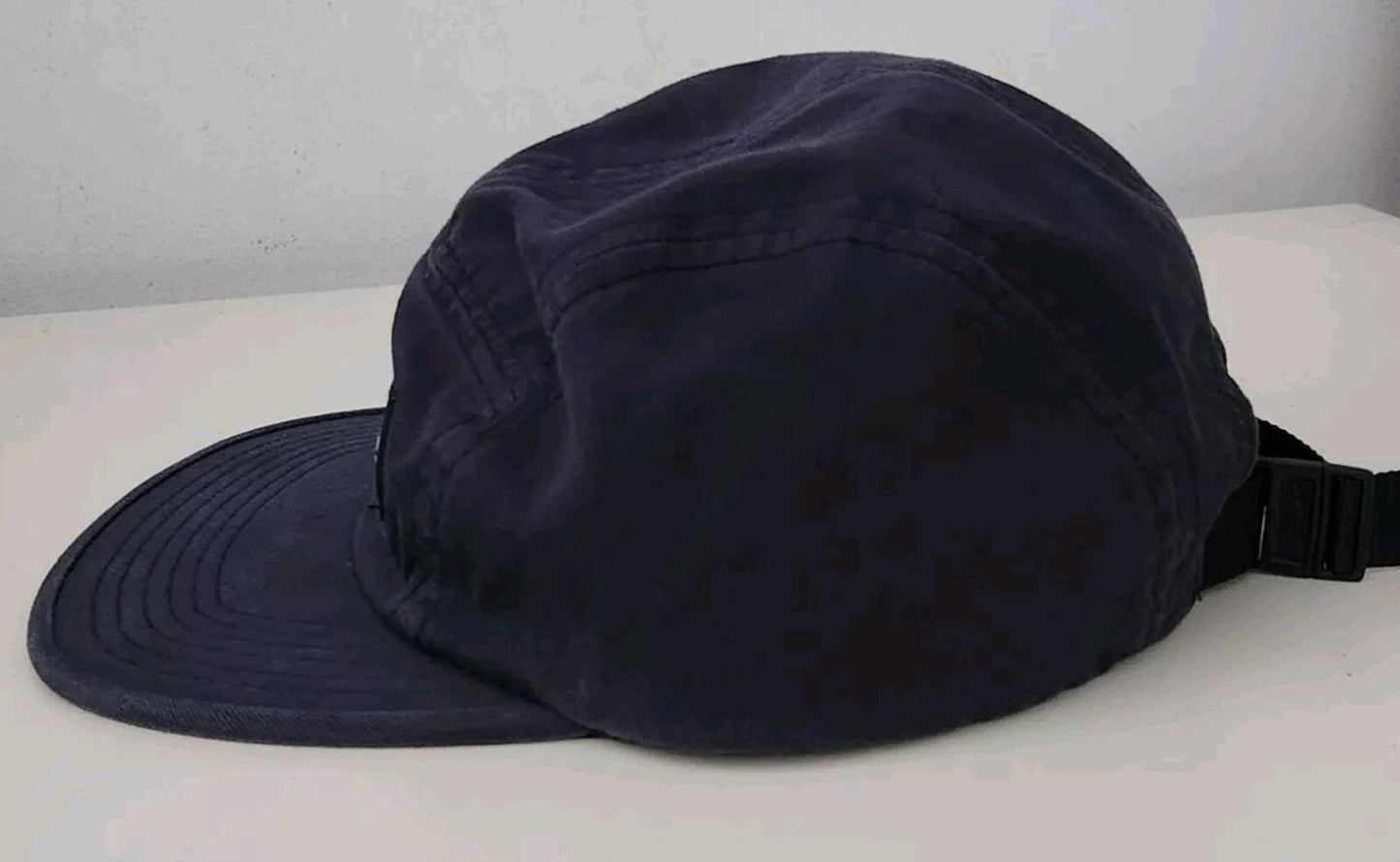 FW17 Supreme Side Zip Camp cap Navy hat Box Logo