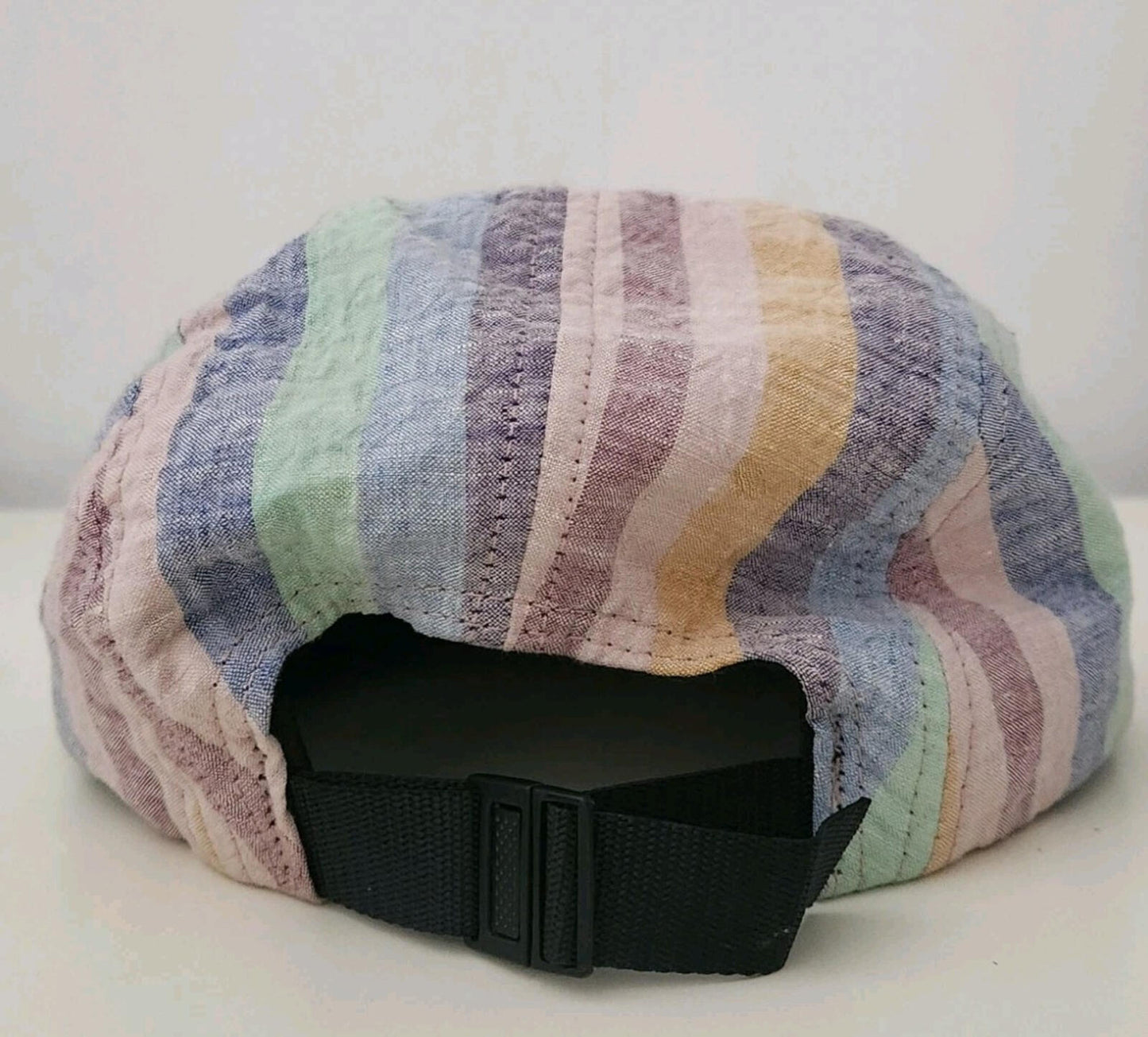 FW14 Supreme Striped Linen Suede Camp Cap 2014 Vintage