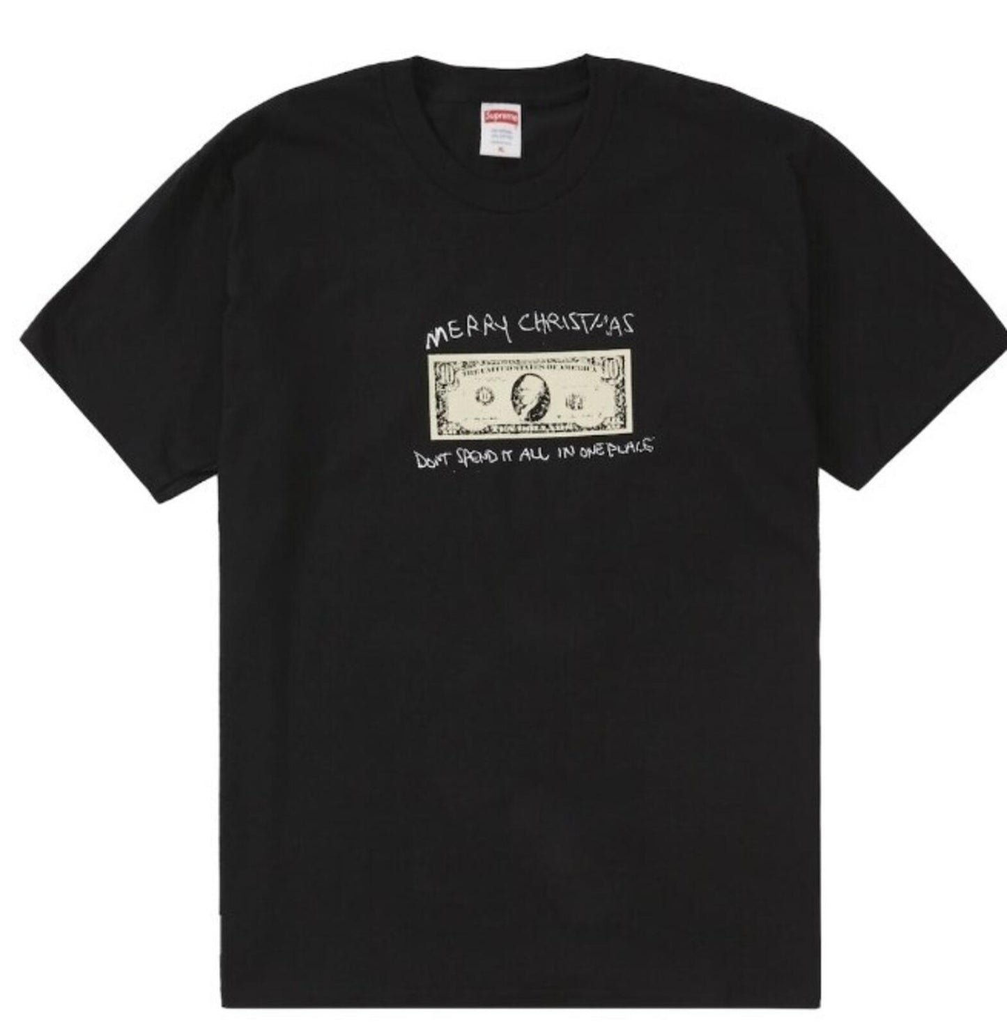 FW21 Supreme Spend It T-Shirt Schwarz Größe S Small Weihnachten