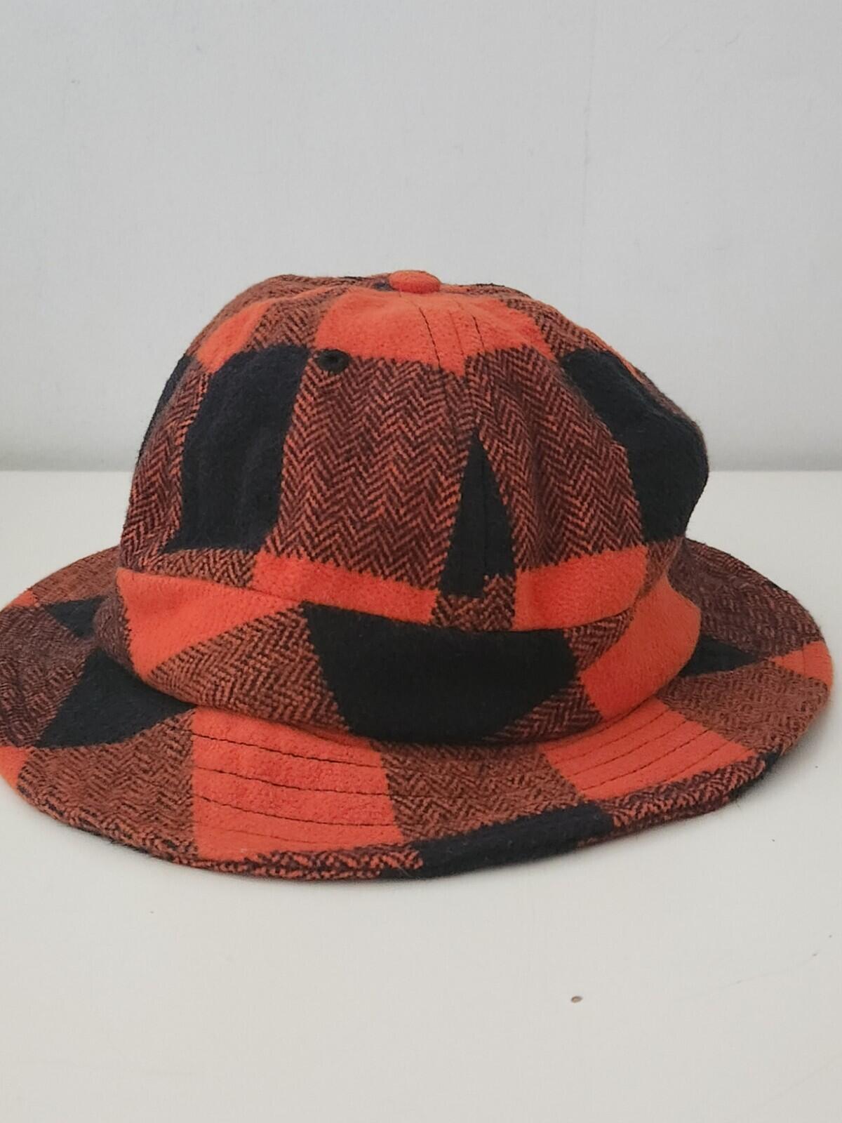 FW14 Supreme Buffalo Check Bell Hat Medium / Large Crusher Orange M / L Vintage