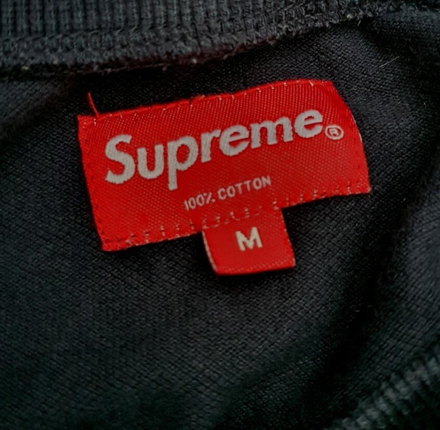 SS17 Supreme Pique logo navy Longsleeve top size M medium L/S T-shirt tee