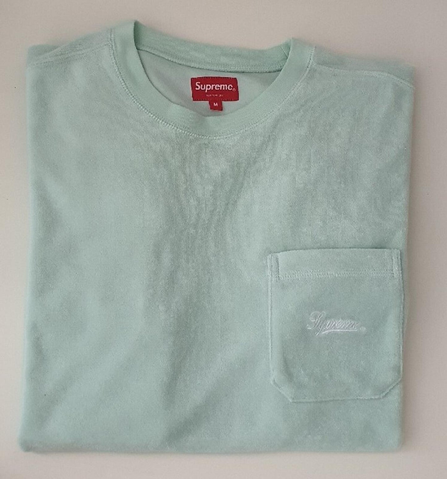 SS19 Supreme Terry Pocket Tee Mint Size M