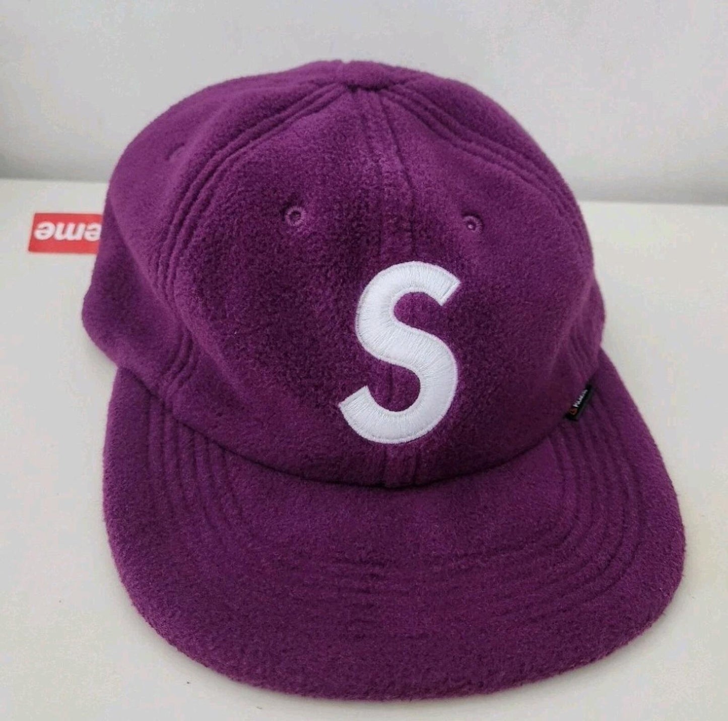 FW18 Supreme x Polartec S logo 6-panel purple hat cap fleece new