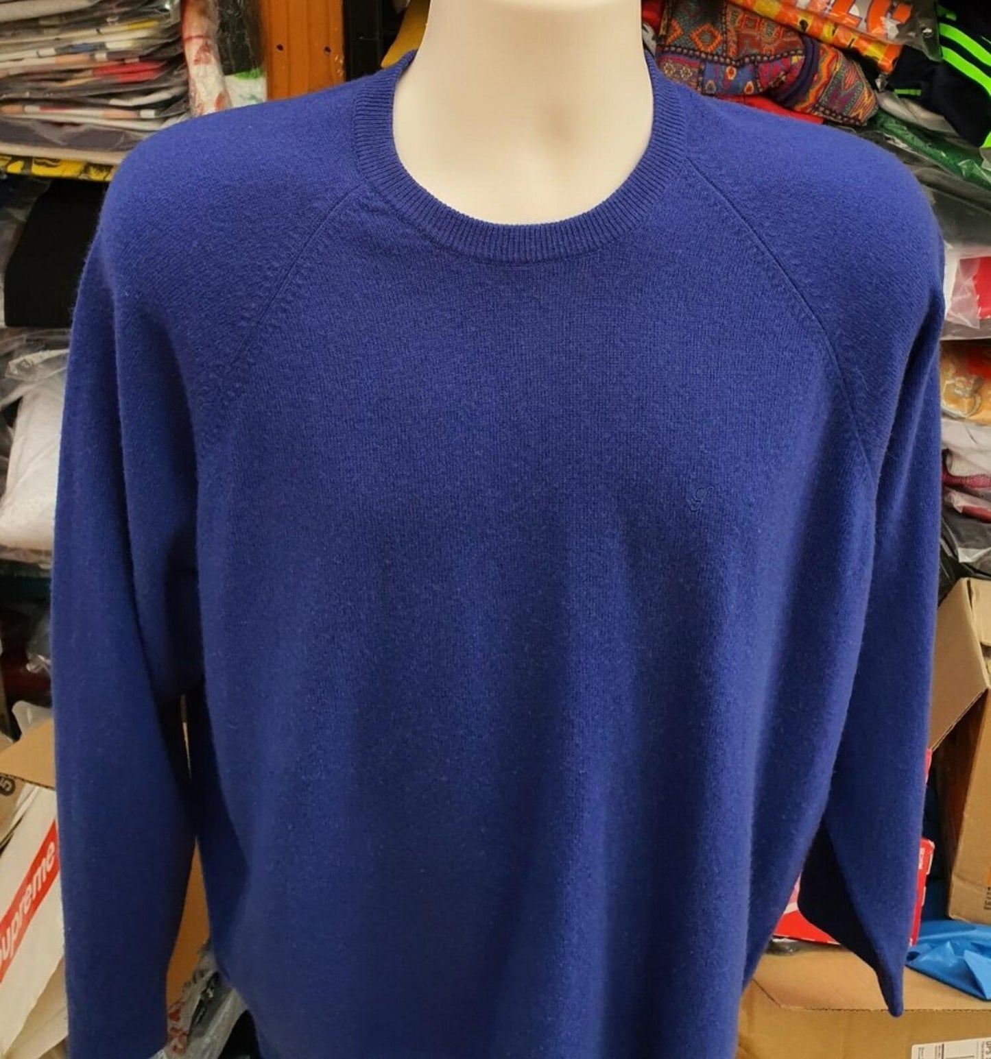 FW18 Supreme Cashmere RRP £228 dark royal Sweater size L large