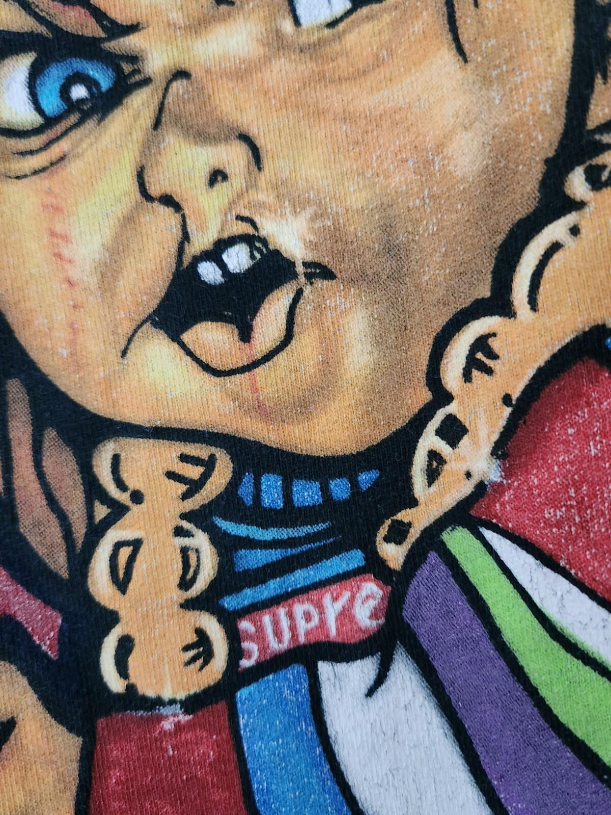 SS14 Supreme x Chucky "40 Deuce" T-Shirt Artwork von King Phade Marineblaues T-Shirt Vintage