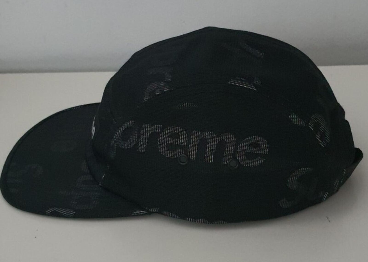 SS19 Supreme Lenticular Logo camp cap black nylon hat box logo