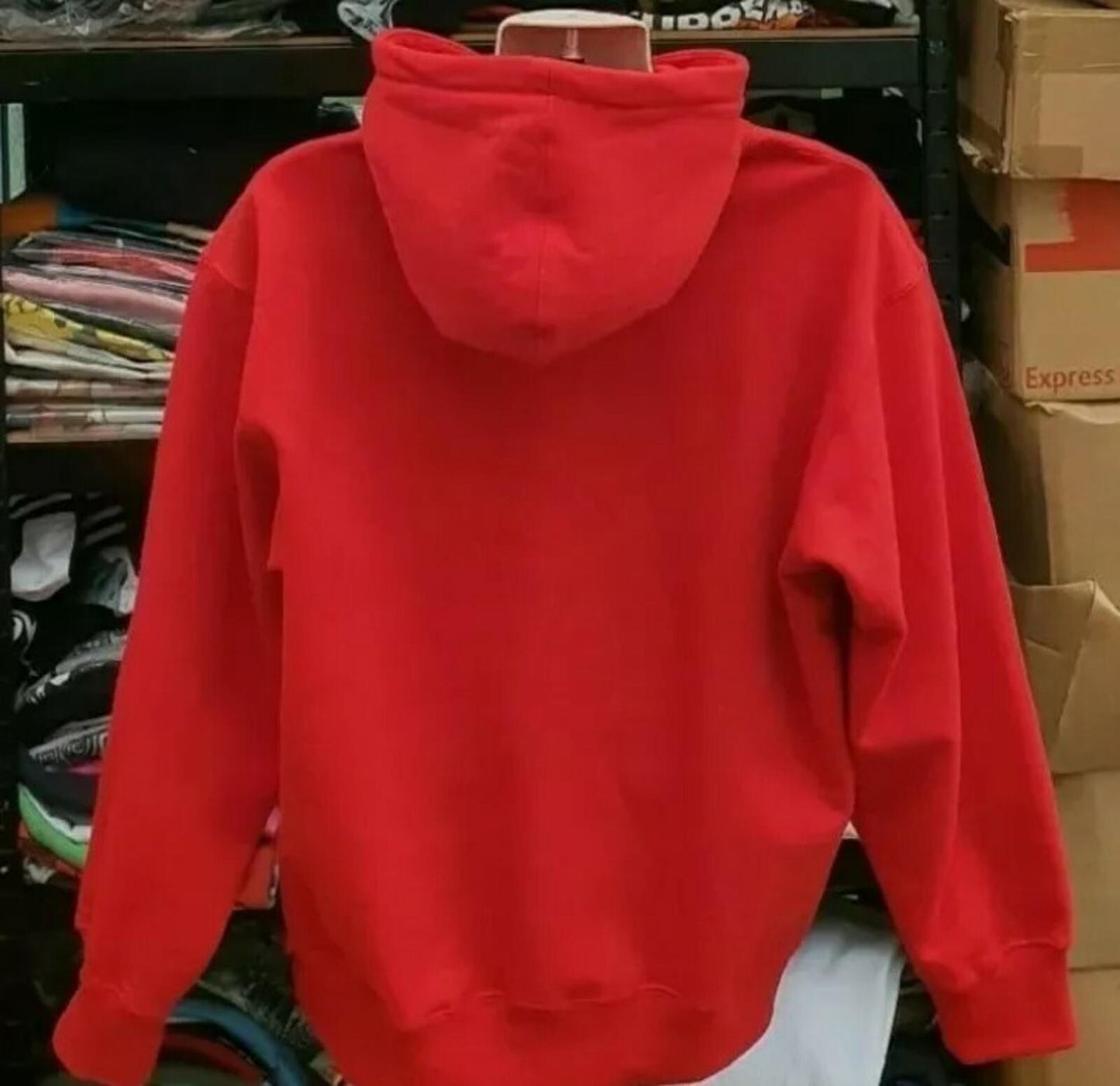 FW20 Supreme Shop New York City red hooded sweatshirt size L large hoodie