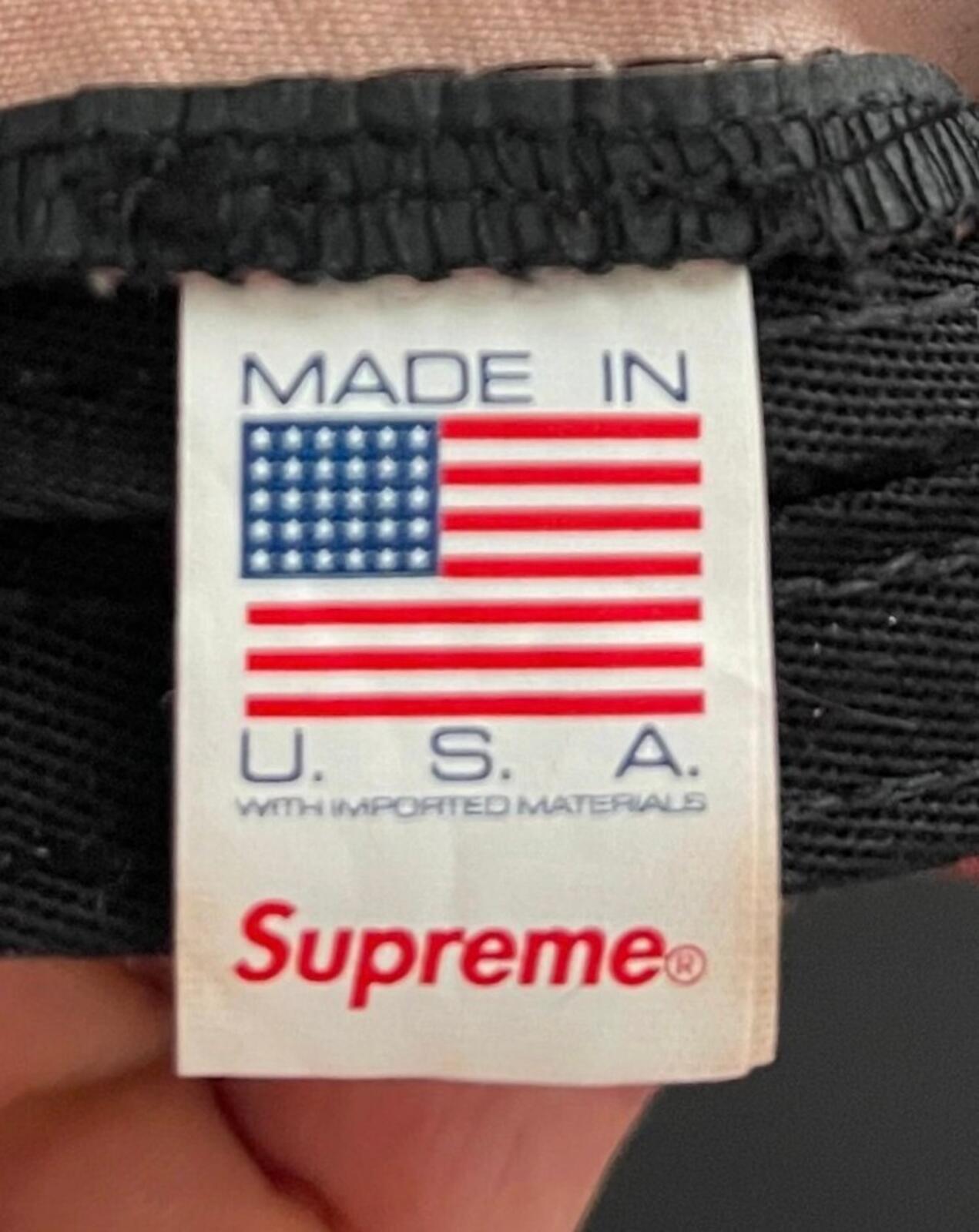 FW23 Supreme Washed Chino Twill Camp Cap Red Hat Leather Strap