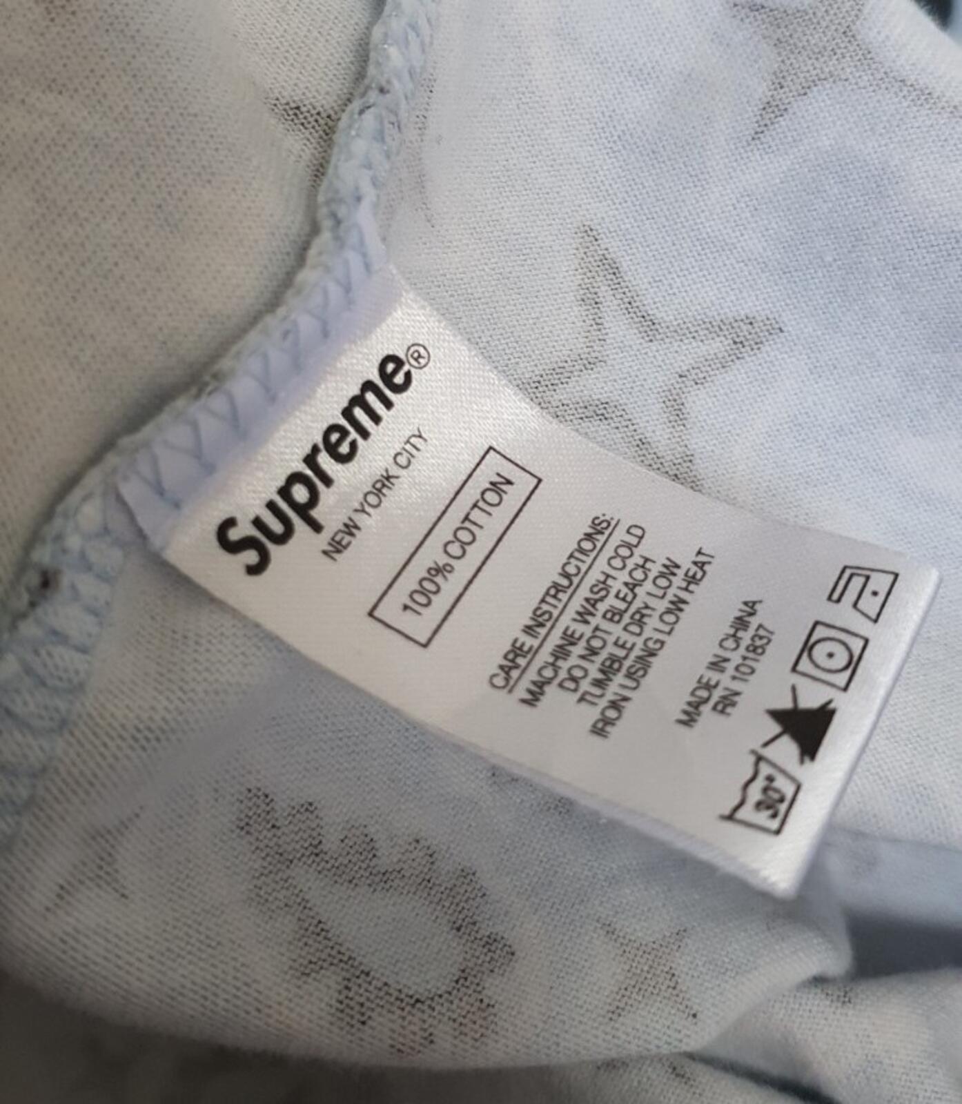 SS21 Supreme Small Box Logo Tee Light Blue Bandana Size M