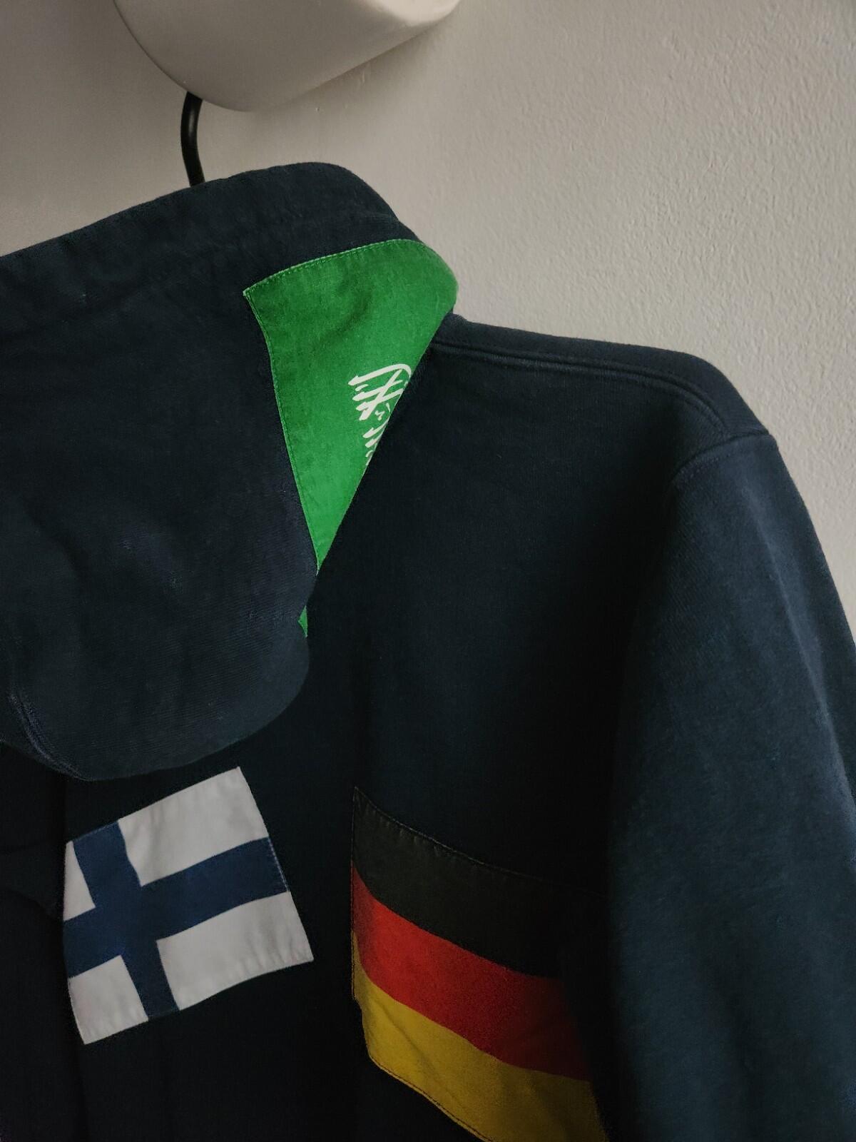 FW13 Supreme Flags Pullover navy hooded sweatshirt size M medium vintage hoodie