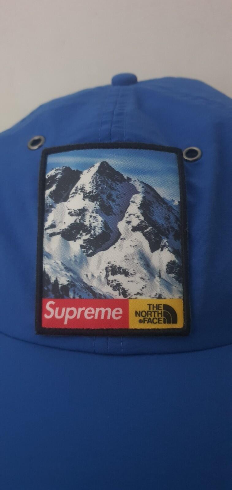 FW19 Supreme x THE NORTH FACE Mountain 6-Panel Hut Königliche Kappe Blau TNF