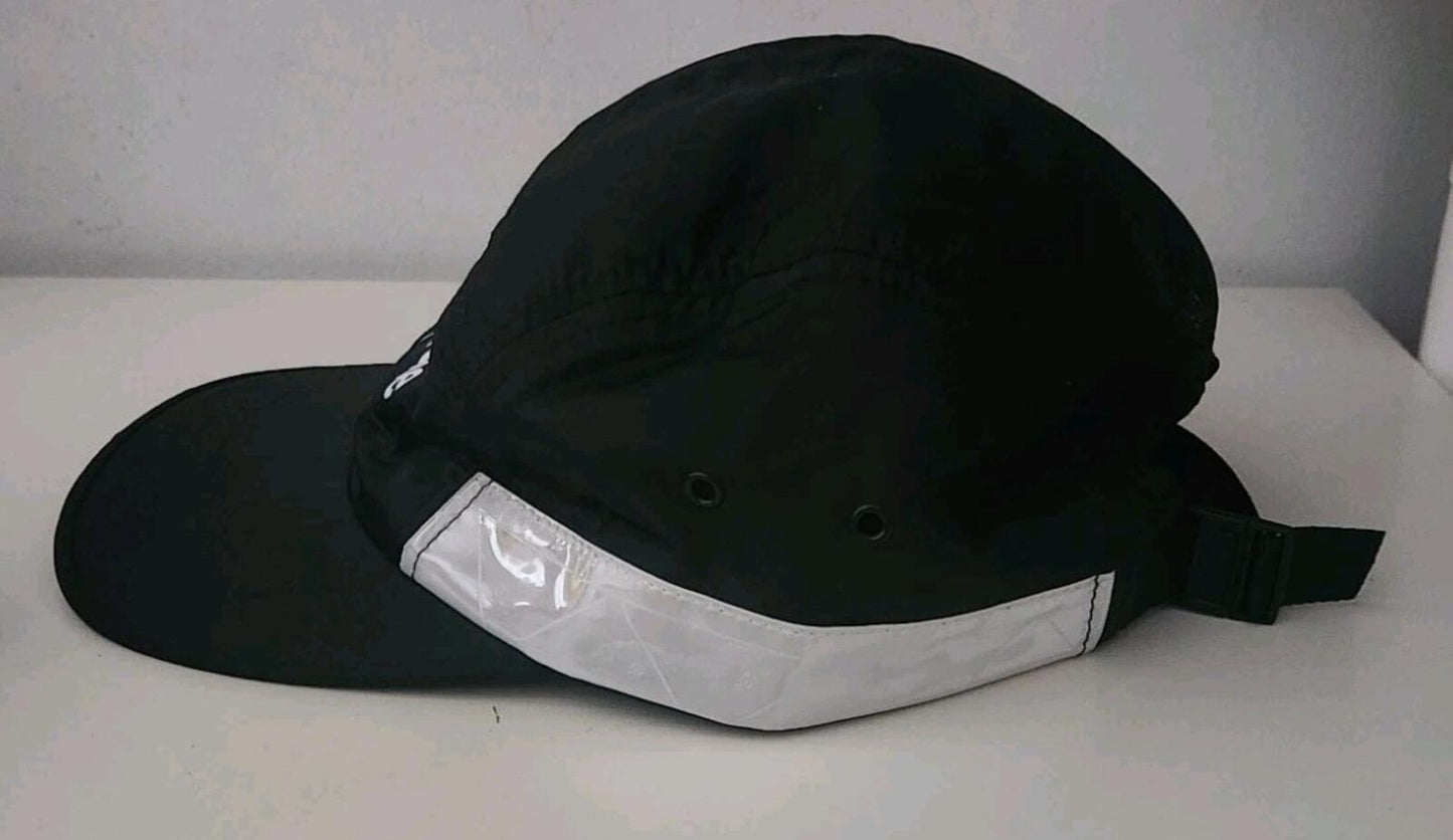 SS14 Supreme Reflective Stripe Camp Cap Black Hat Box logo Made In U.S.A