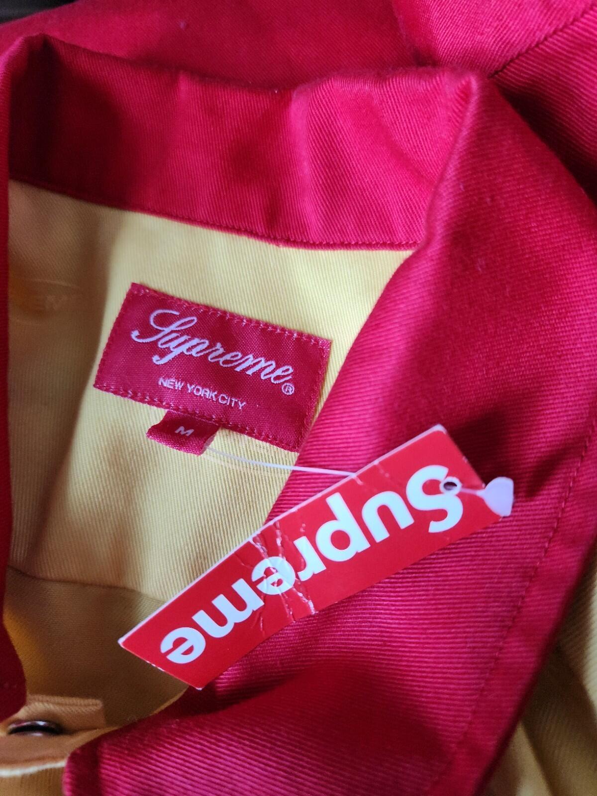 FW17 Supreme Color Blocked Work shirt Red Yellow size M Medium button up New