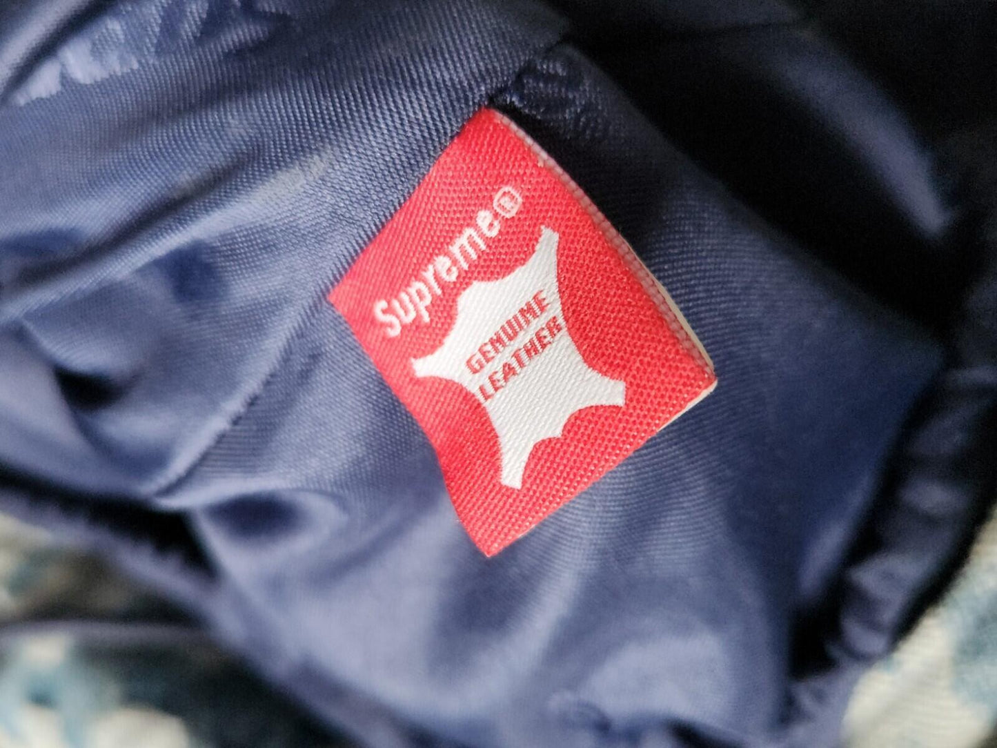 SS22 Supreme Fat Tip Jacquard Denim Backpack bag Blue