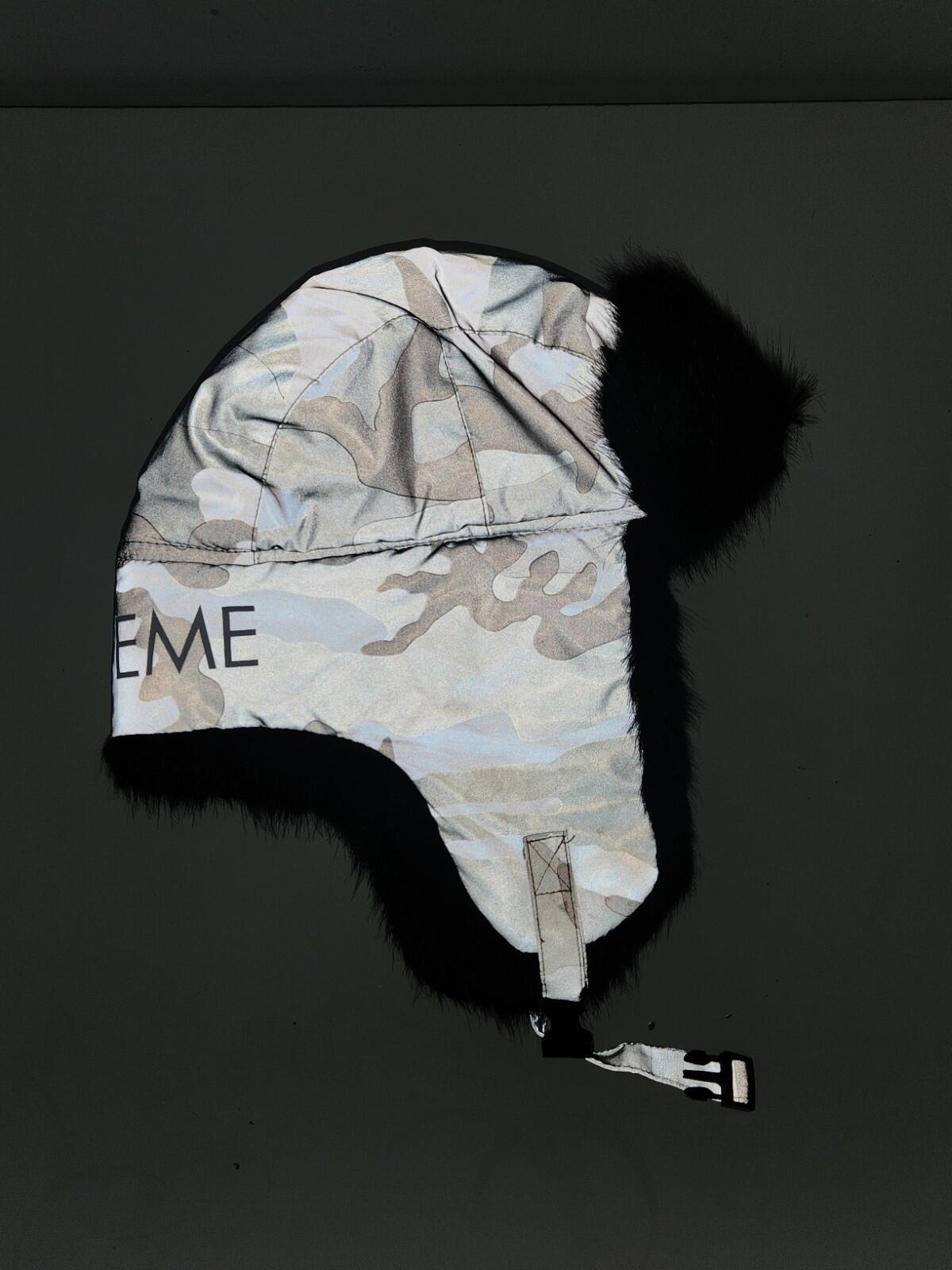 FW18 Supreme Reflective Trooper Gorro de invierno camuflaje de nieve