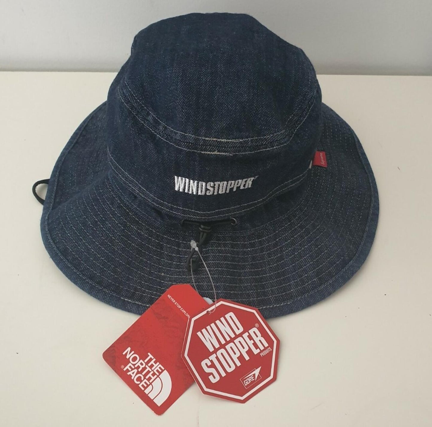 SS15 Supreme x THE NORTH FACE Windstopper denim breeze hat TNF S/M boonie Rare