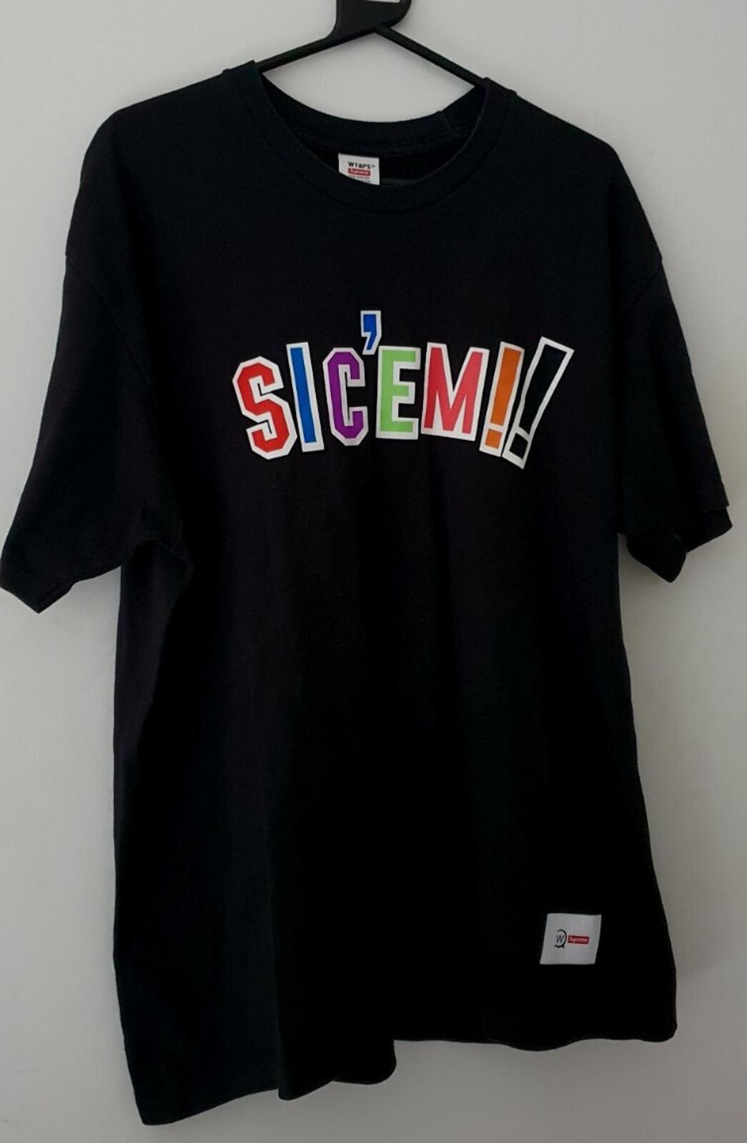 FW21 Supreme x WTAPS SIC'EM! Tee size XL black T-shirt small box logo