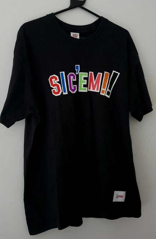 FW21 Supreme x WTAPS SIC'EM! Tee size XL black T-shirt small box logo