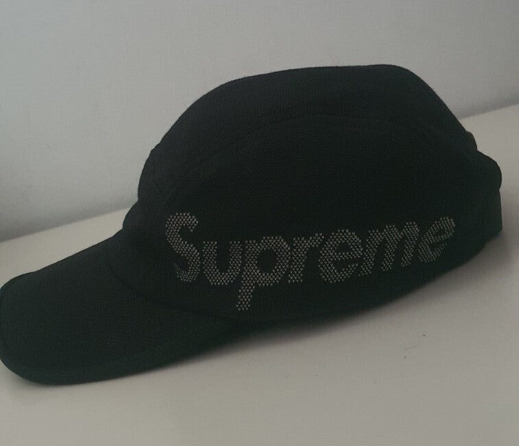 SS21 Supreme Jacquard Pique Camp Cap Black