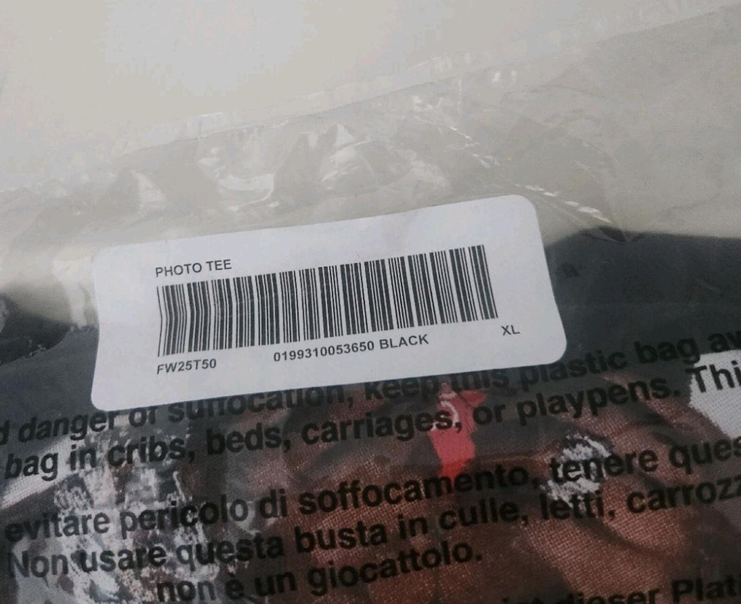 FW25 Supreme Playboy Carti Photo Tee Black Size XL