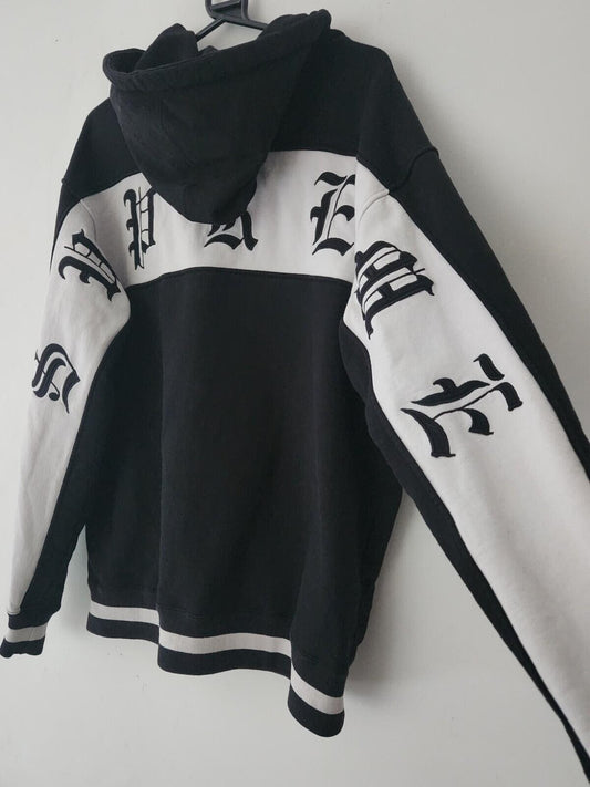 SS19 Sudadera con capucha y cremallera Supreme Split Old English Stripe Talla L Grande