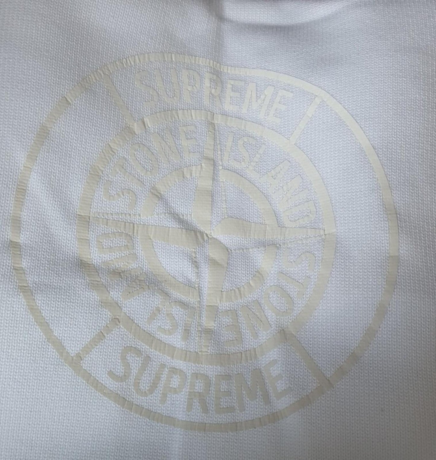 SS16 Supreme x Stone Island Jersey con logo reflectante Blanco Talla S