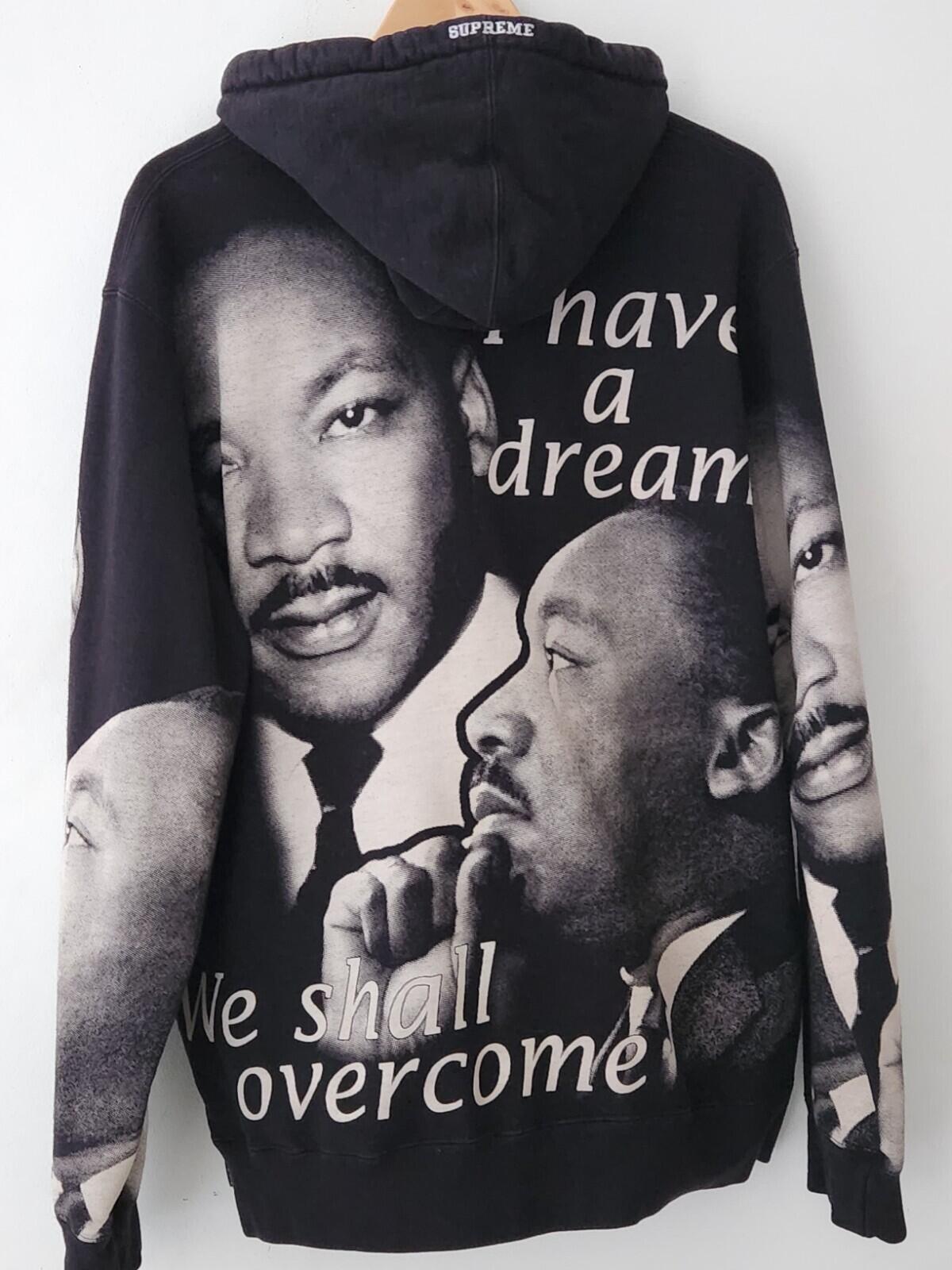 SS18 Supreme MLK black hooded sweatshirt size L Large hoodie Martin Luther King