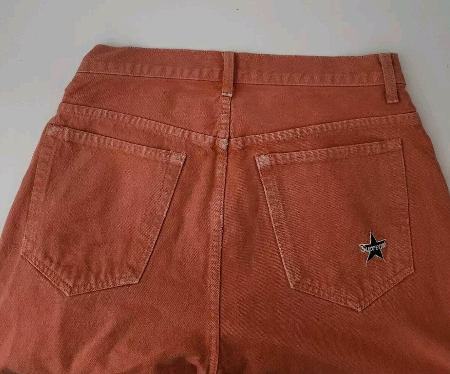 SS18 Supreme washed regular jeans size 30 Orange Trousers W30 L27 star denim