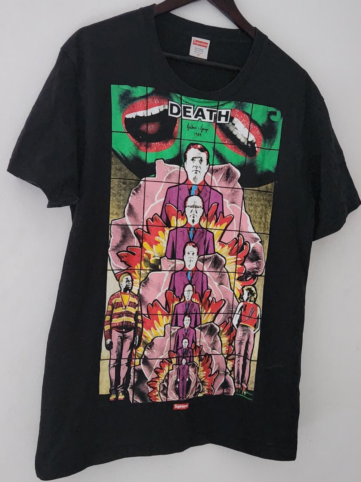 SS19 Supreme Gilbert & George Life camiseta talla L grande negra playera Nueva