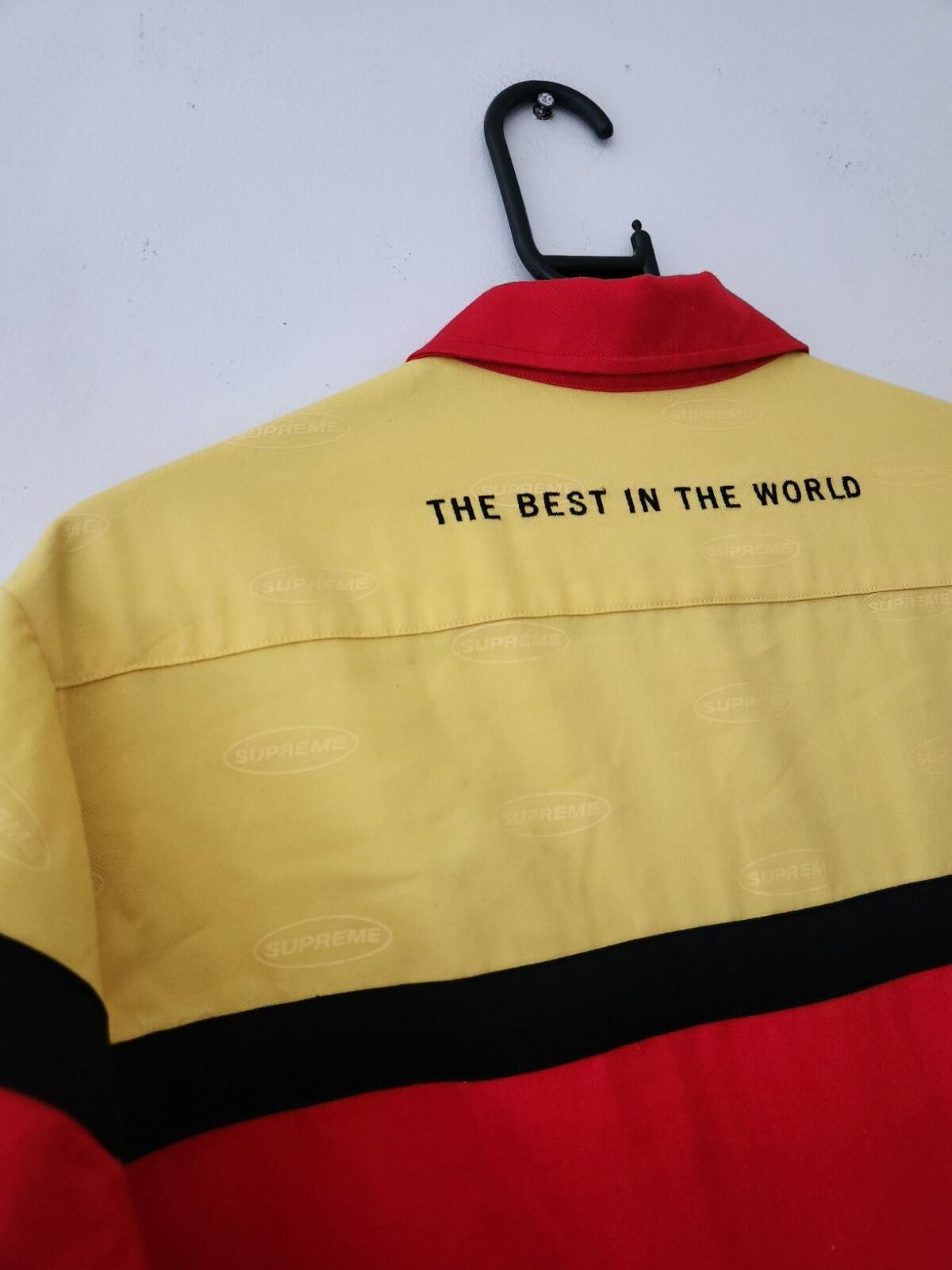 FW17 Supreme Color Blocked Work shirt Red Yellow size M Medium button up New