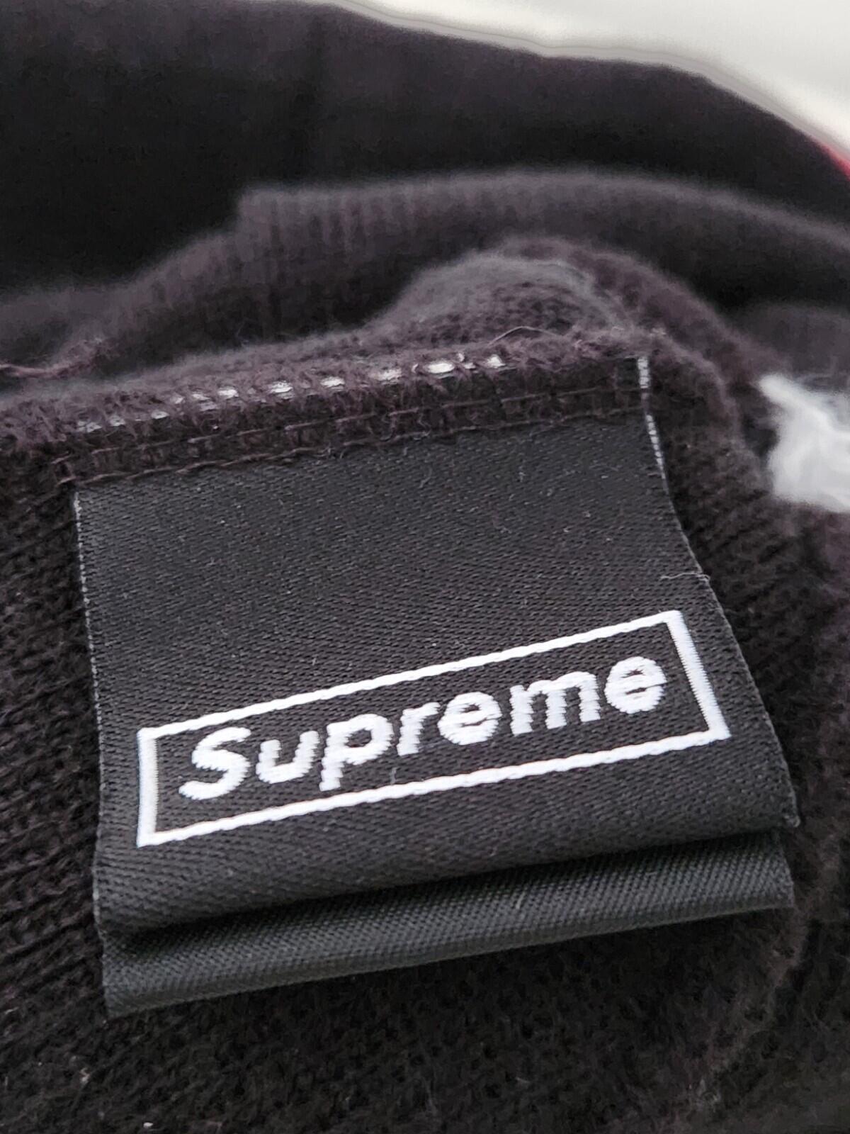 FW17 Supreme x New Era Snake Script beanie Black Red Small Box Logo Hat