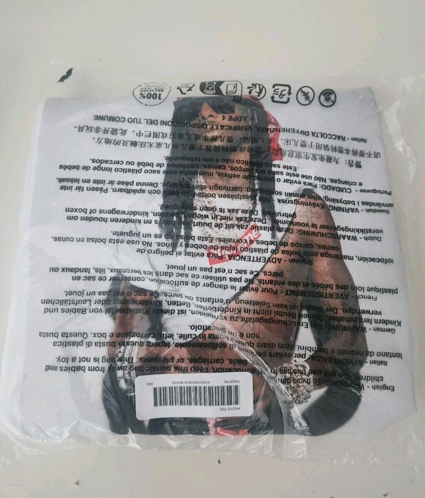 FW25 Supreme Playboy Carti Photo Tee White Size XXL