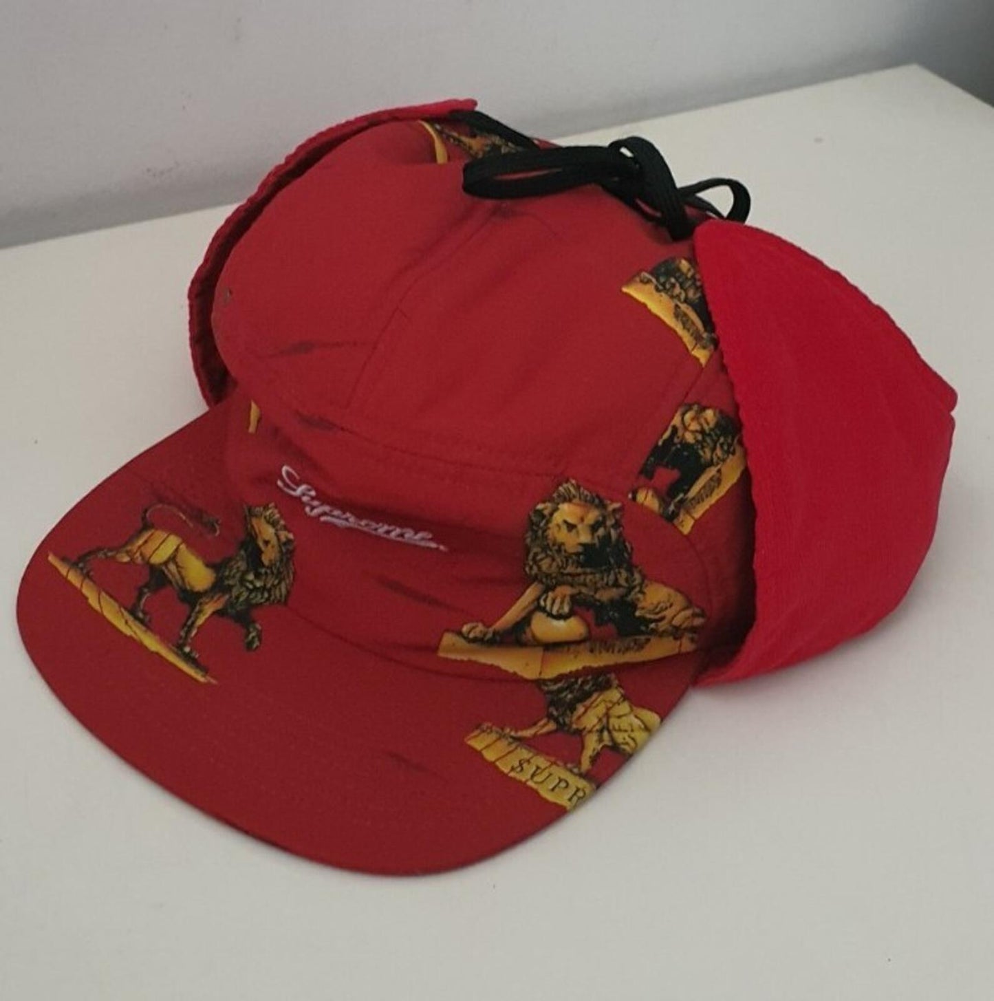 SS13 Supreme Lions Trail hat size M/L red cap earflap vintage 2013 Rare