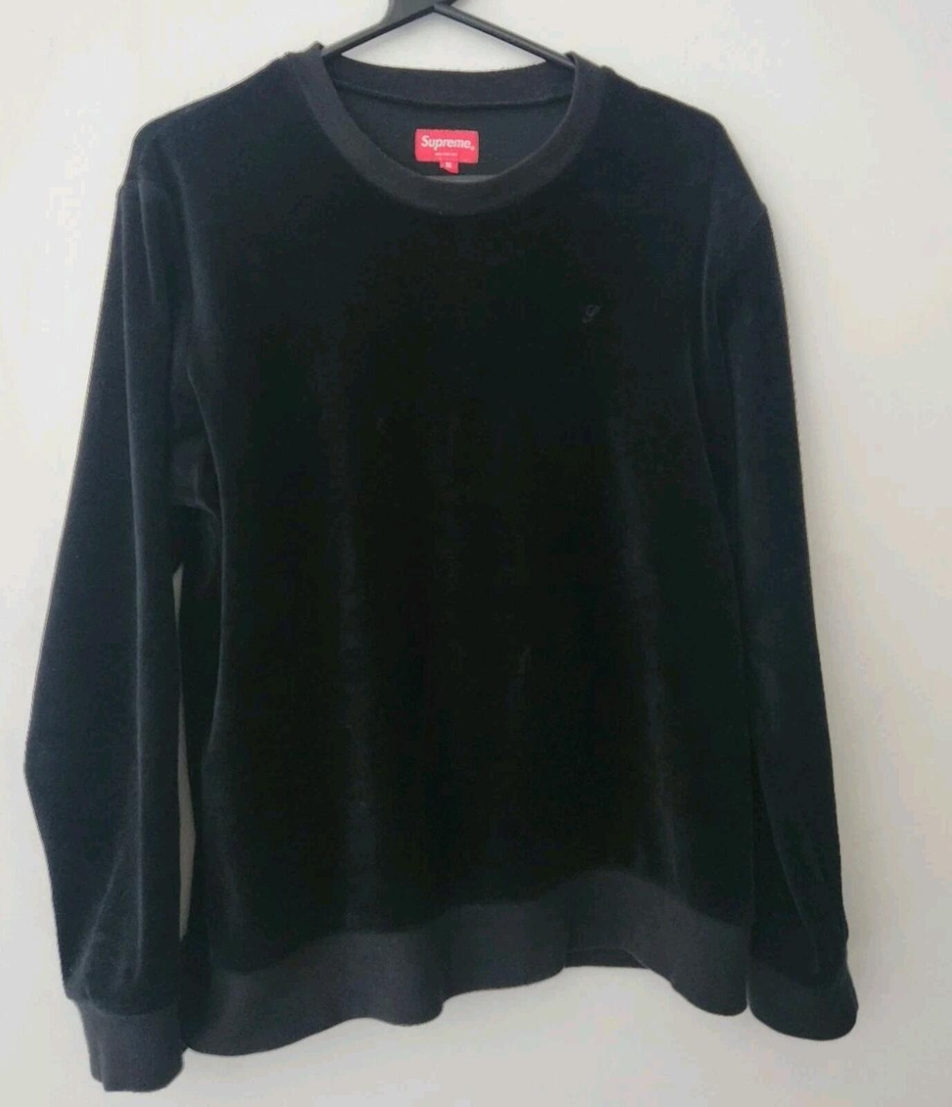 FW16 Supreme Velour Crewneck Black Size M