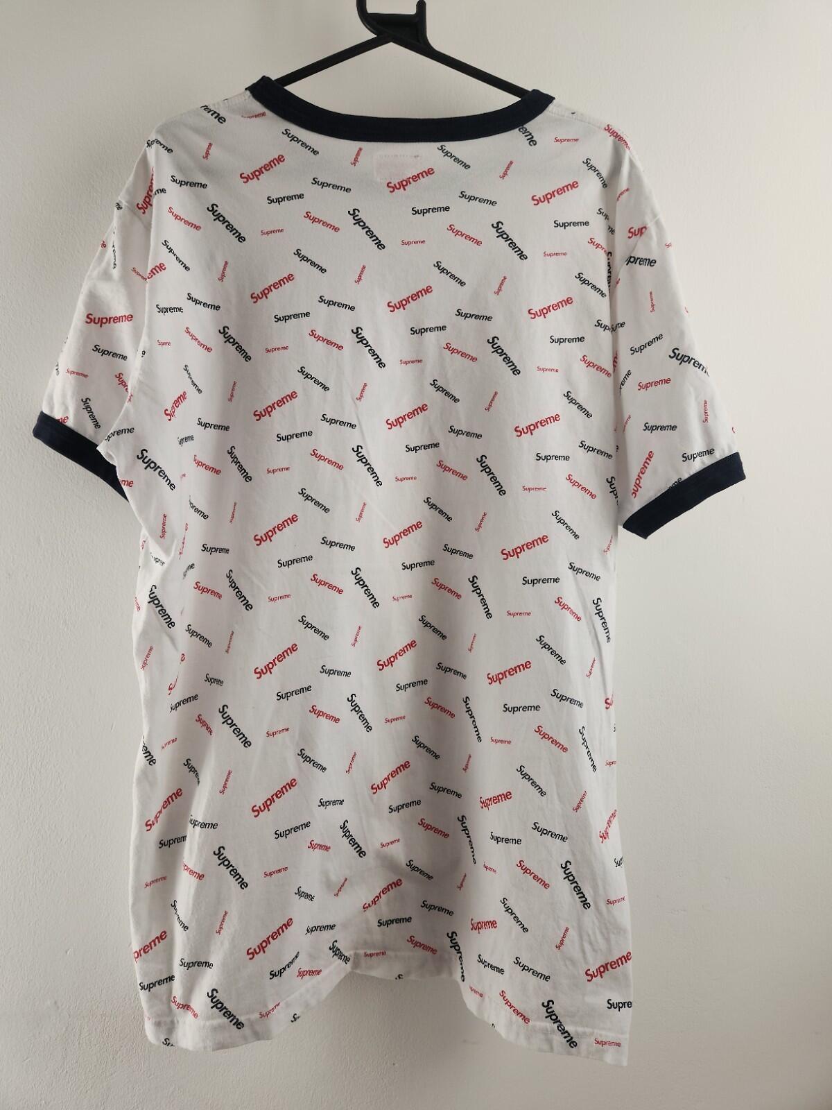 FW18 Supreme Scatter Ringer Tee Blanca Talla XL