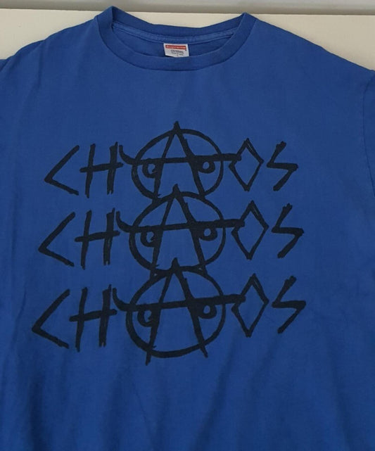 FW08 Supreme Chaos tee camiseta azul L grande vintage de 2008 anarquía Muy Raro