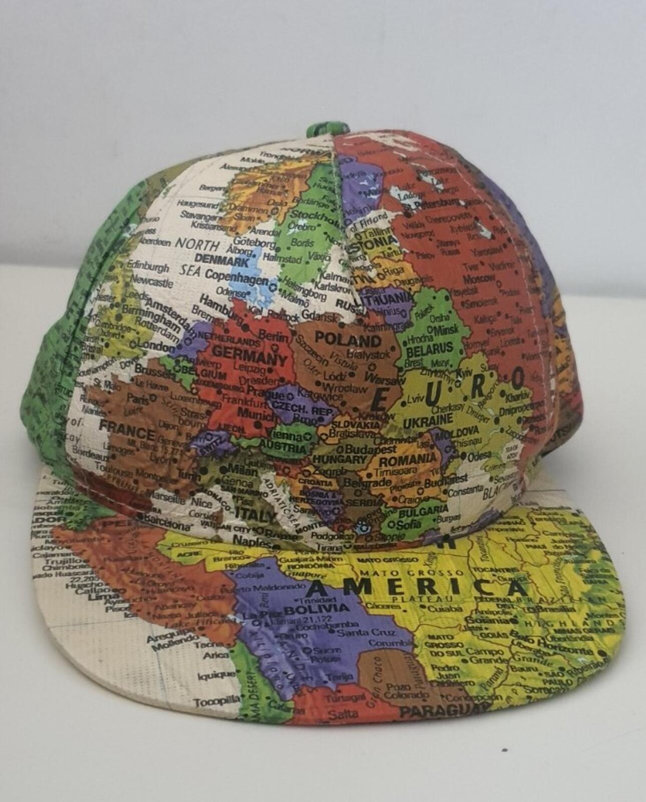 SS12 Supreme World Map 5-panel cap vintage Multicolour Hat 2012 Atlas Very rare