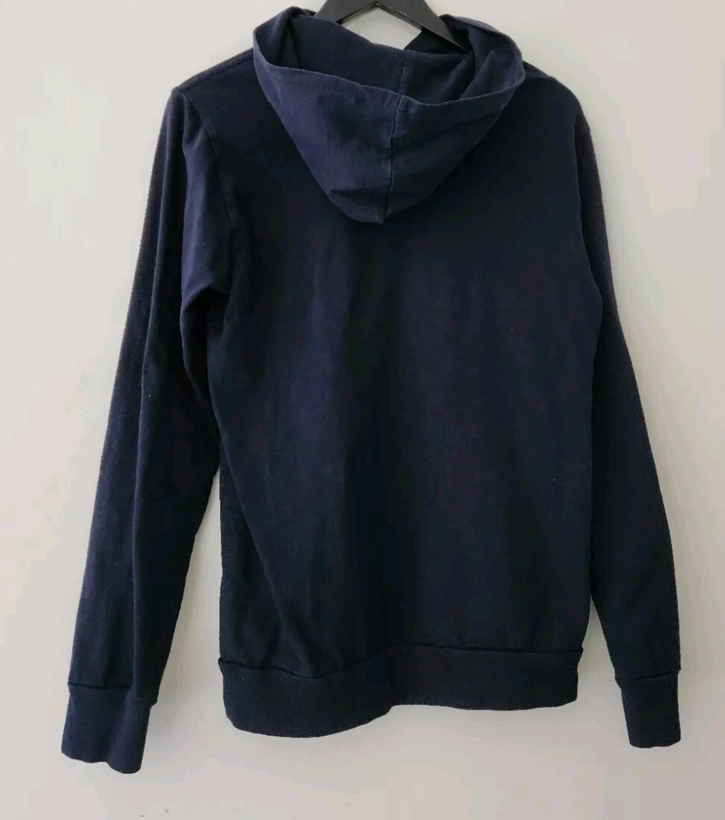 SS14 Supreme Athletic hooded L/S top navy Hoodie size S small long sleeve Rare
