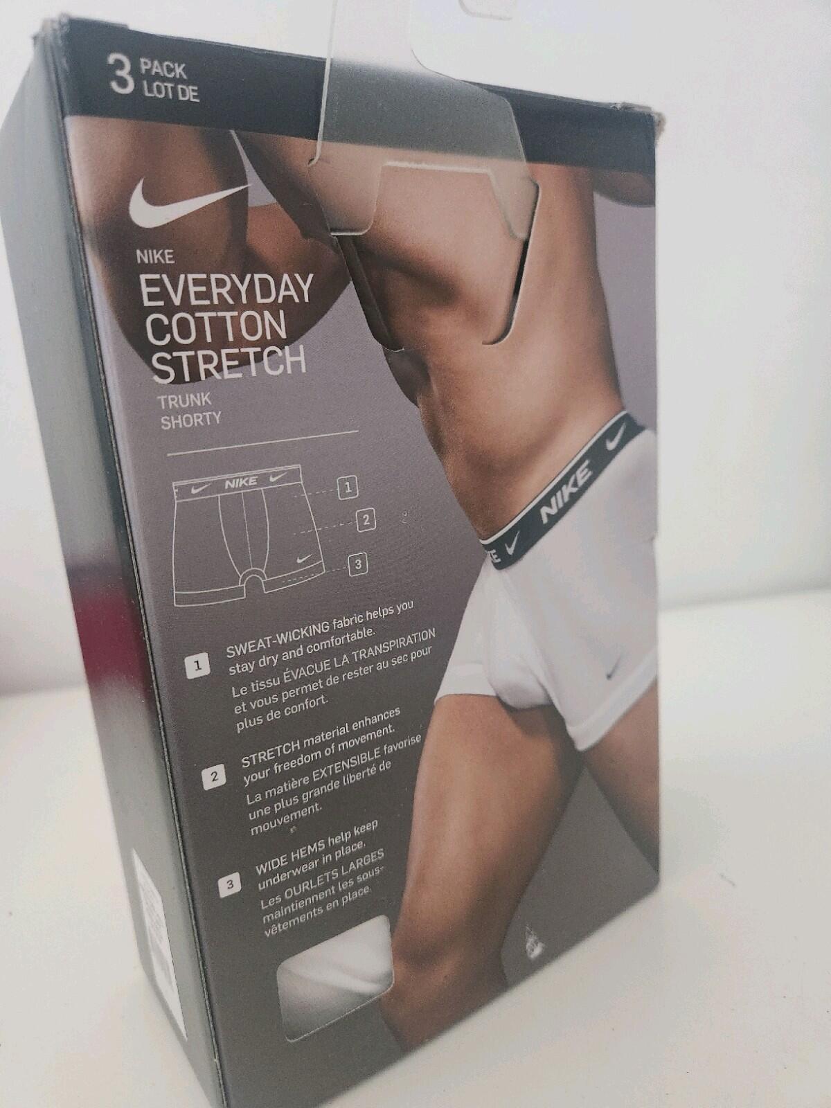 NIKE 3 pack regular-fit stretch-cotton trunks White S Small Underwear Dri-FIT